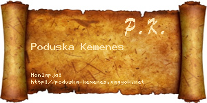 Poduska Kemenes névjegykártya